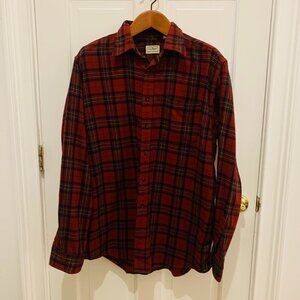 Vintage LL BEAN Flannel Heavy Work Shirt Size Large Heavy Chamois Work Overcoat